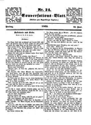 Regensburger Conversations-Blatt (Regensburger Tagblatt) Freitag 23. Juni 1865