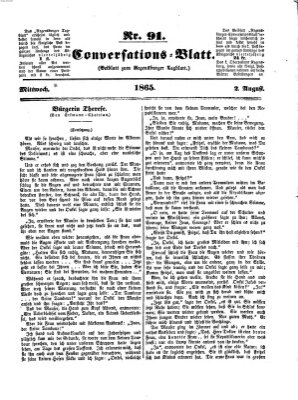 Regensburger Conversations-Blatt (Regensburger Tagblatt) Mittwoch 2. August 1865