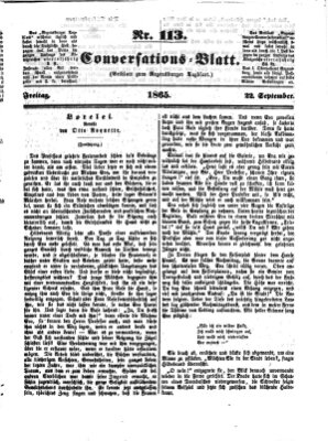 Regensburger Conversations-Blatt (Regensburger Tagblatt) Freitag 22. September 1865