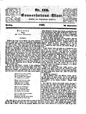 Regensburger Conversations-Blatt (Regensburger Tagblatt) Freitag 29. September 1865