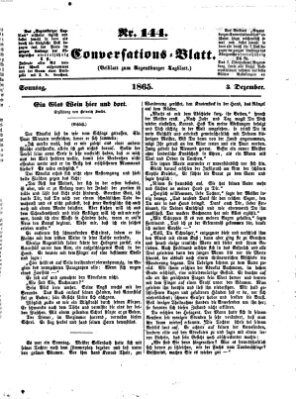 Regensburger Conversations-Blatt (Regensburger Tagblatt) Sonntag 3. Dezember 1865