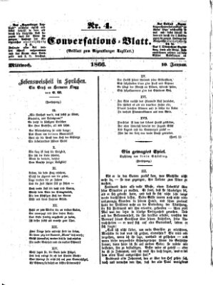Regensburger Conversations-Blatt (Regensburger Tagblatt) Mittwoch 10. Januar 1866