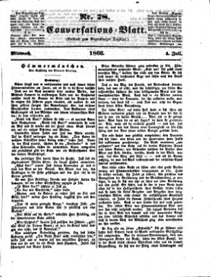 Regensburger Conversations-Blatt (Regensburger Tagblatt) Mittwoch 4. Juli 1866