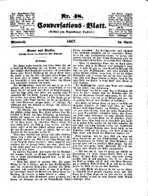 Regensburger Conversations-Blatt (Regensburger Tagblatt) Mittwoch 24. April 1867