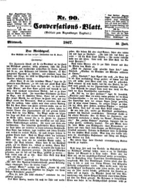 Regensburger Conversations-Blatt (Regensburger Tagblatt) Mittwoch 31. Juli 1867
