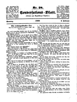 Regensburger Conversations-Blatt (Regensburger Tagblatt) Sonntag 9. Februar 1868