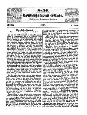 Regensburger Conversations-Blatt (Regensburger Tagblatt) Freitag 6. März 1868