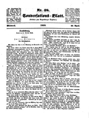 Regensburger Conversations-Blatt (Regensburger Tagblatt) Mittwoch 22. April 1868