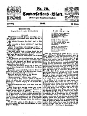 Regensburger Conversations-Blatt (Regensburger Tagblatt) Freitag 12. Juni 1868