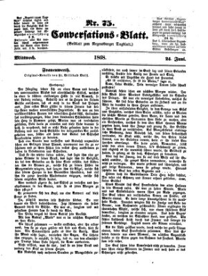Regensburger Conversations-Blatt (Regensburger Tagblatt) Mittwoch 24. Juni 1868