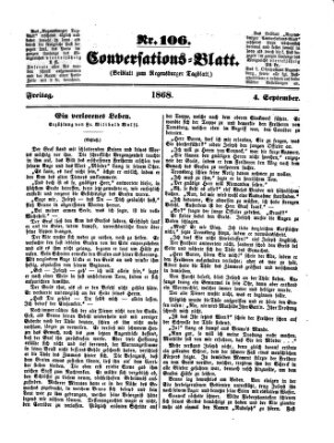 Regensburger Conversations-Blatt (Regensburger Tagblatt) Freitag 4. September 1868