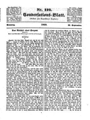 Regensburger Conversations-Blatt (Regensburger Tagblatt) Sonntag 27. September 1868