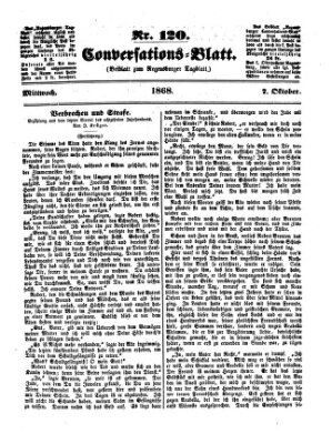 Regensburger Conversations-Blatt (Regensburger Tagblatt) Mittwoch 7. Oktober 1868