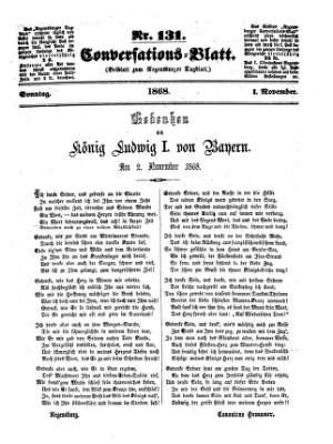 Regensburger Conversations-Blatt (Regensburger Tagblatt) Sonntag 1. November 1868