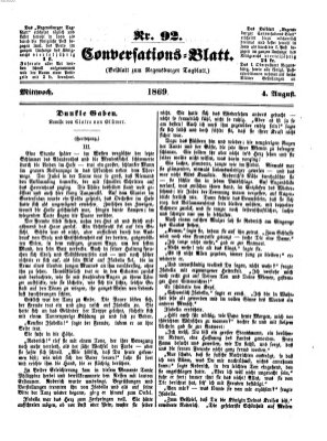 Regensburger Conversations-Blatt (Regensburger Tagblatt) Mittwoch 4. August 1869