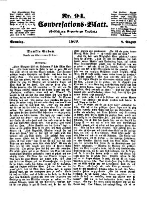 Regensburger Conversations-Blatt (Regensburger Tagblatt) Sonntag 8. August 1869