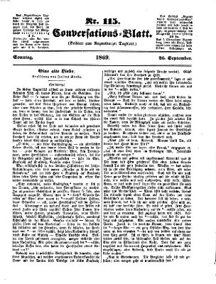 Regensburger Conversations-Blatt (Regensburger Tagblatt) Sonntag 26. September 1869