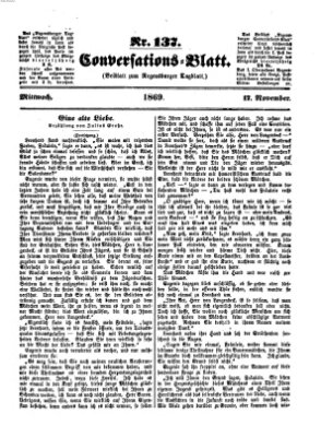 Regensburger Conversations-Blatt (Regensburger Tagblatt) Mittwoch 17. November 1869