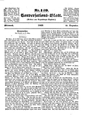 Regensburger Conversations-Blatt (Regensburger Tagblatt) Mittwoch 15. Dezember 1869