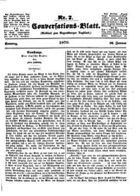 Regensburger Conversations-Blatt (Regensburger Tagblatt) Sonntag 16. Januar 1870