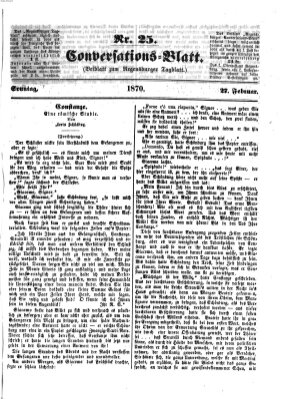 Regensburger Conversations-Blatt (Regensburger Tagblatt) Sonntag 27. Februar 1870