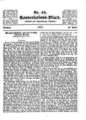 Regensburger Conversations-Blatt (Regensburger Tagblatt) Samstag 16. April 1870