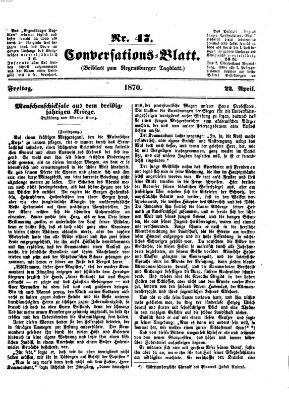 Regensburger Conversations-Blatt (Regensburger Tagblatt) Freitag 22. April 1870