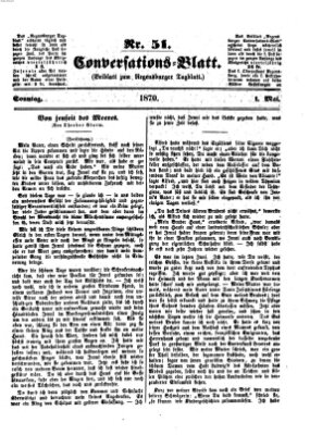 Regensburger Conversations-Blatt (Regensburger Tagblatt) Sonntag 1. Mai 1870