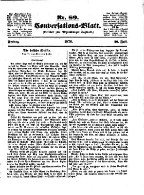 Regensburger Conversations-Blatt (Regensburger Tagblatt) Freitag 29. Juli 1870