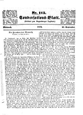 Regensburger Conversations-Blatt (Regensburger Tagblatt) Mittwoch 28. September 1870