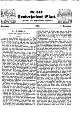 Regensburger Conversations-Blatt (Regensburger Tagblatt) Sonntag 11. Dezember 1870
