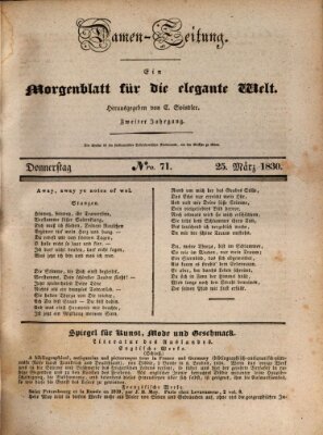 Damen-Zeitung Donnerstag 25. März 1830
