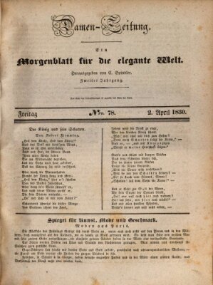 Damen-Zeitung Freitag 2. April 1830