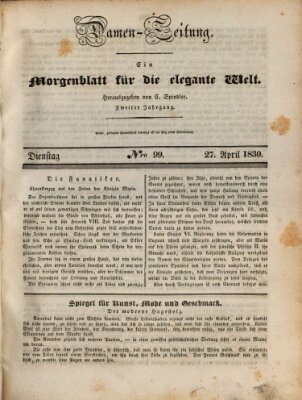 Damen-Zeitung Dienstag 27. April 1830