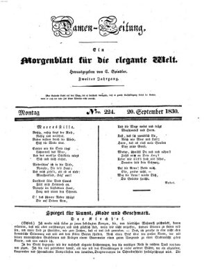 Damen-Zeitung Montag 20. September 1830