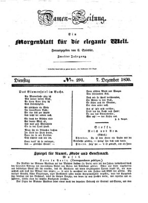 Damen-Zeitung Dienstag 7. Dezember 1830