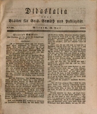 Didaskalia oder Blätter für Geist, Gemüth und Publizität (Didaskalia) Mittwoch 14. Juli 1824