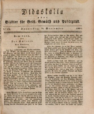 Didaskalia oder Blätter für Geist, Gemüth und Publizität (Didaskalia) Donnerstag 30. September 1824