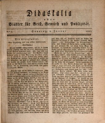Didaskalia oder Blätter für Geist, Gemüth und Publizität (Didaskalia) Sonntag 2. Januar 1825