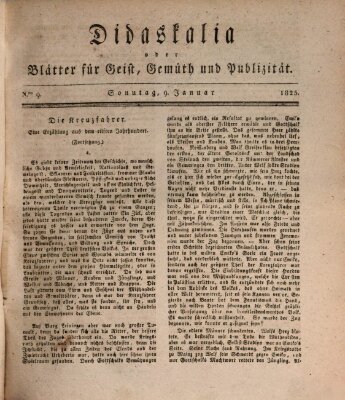 Didaskalia oder Blätter für Geist, Gemüth und Publizität (Didaskalia) Sonntag 9. Januar 1825