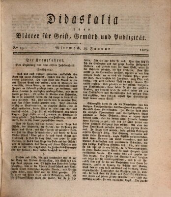 Didaskalia oder Blätter für Geist, Gemüth und Publizität (Didaskalia) Mittwoch 19. Januar 1825