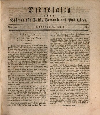 Didaskalia oder Blätter für Geist, Gemüth und Publizität (Didaskalia) Dienstag 19. Juli 1825