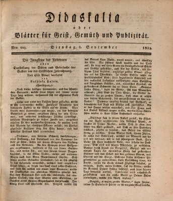 Didaskalia oder Blätter für Geist, Gemüth und Publizität (Didaskalia) Dienstag 6. September 1825