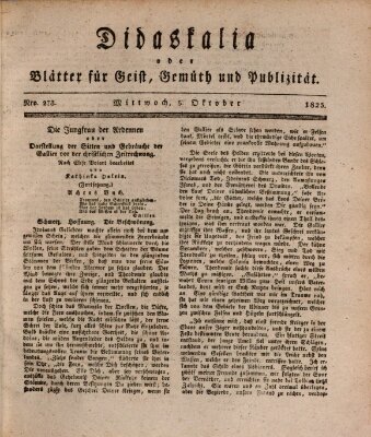 Didaskalia oder Blätter für Geist, Gemüth und Publizität (Didaskalia) Mittwoch 5. Oktober 1825