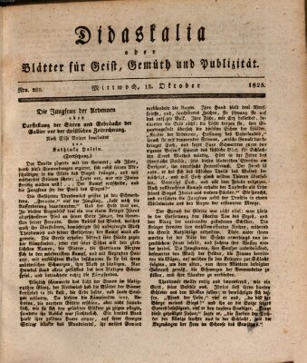Didaskalia oder Blätter für Geist, Gemüth und Publizität (Didaskalia) Mittwoch 12. Oktober 1825