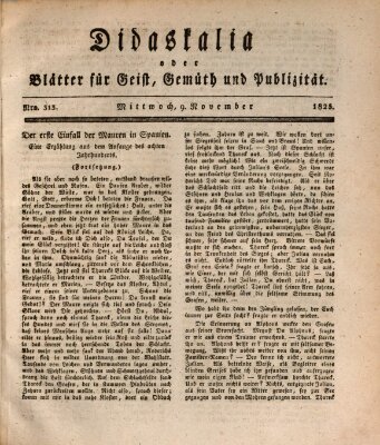 Didaskalia oder Blätter für Geist, Gemüth und Publizität (Didaskalia) Mittwoch 9. November 1825
