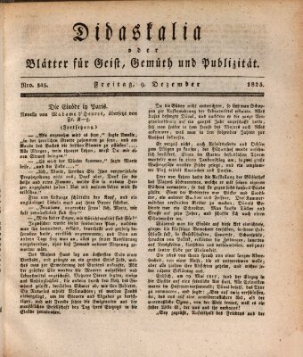 Didaskalia oder Blätter für Geist, Gemüth und Publizität (Didaskalia) Freitag 9. Dezember 1825
