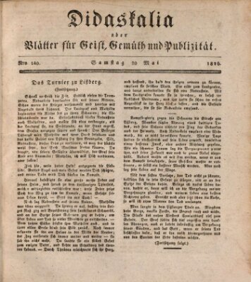 Didaskalia oder Blätter für Geist, Gemüth und Publizität (Didaskalia) Samstag 20. Mai 1826