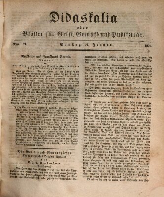 Didaskalia oder Blätter für Geist, Gemüth und Publizität (Didaskalia) Samstag 24. Januar 1829