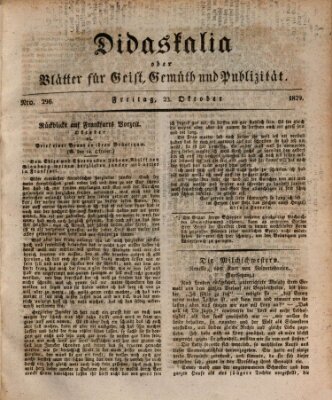 Didaskalia oder Blätter für Geist, Gemüth und Publizität (Didaskalia) Freitag 23. Oktober 1829